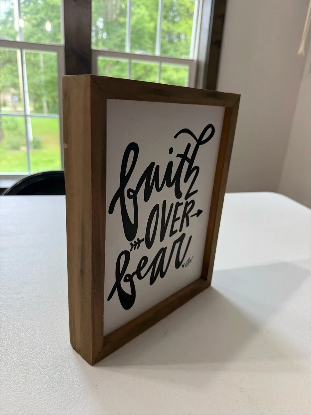 Faith Over Fear Framed Wall Art - White & Black